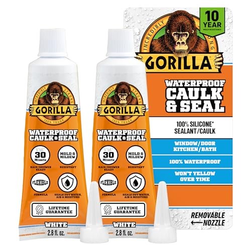 waterproof white silicone caulk sealant 2 pack