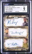 Obi-Wan Topps Triple Autograph CGC 9 Varma/Blair/Ingram #3/5