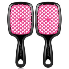 Aussumy 2 Pack Vented Detangling Hair Brush 2 Brush, Magenta