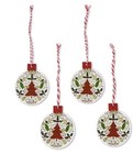 Holiday Time Mini Wood Disc Ornaments 4pc Set, 2.5”, Rustic Christmas Tree Decor — photo 3