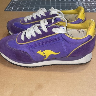 KangaROOS Shoes Womens Shaker LaceUp Low Top Running Sneaker Purple  Yellow
