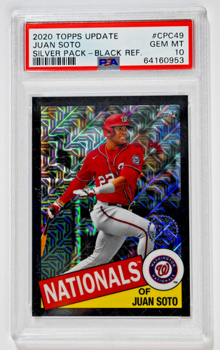 2020 Topps Update Silver Pack Juan Soto Black Refractor /199 PSA 10 Gem Mint