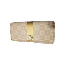 Coach Large Tri Fold Logo Wallet Gold Interior