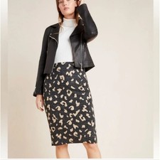Anthropologie Maeve Delphine Leopard Print Pencil Skirt  NWT  Size: 1X