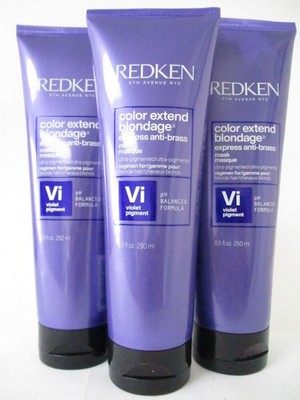 REDKEN COLOR EXTEND BLONDAGE MASK ANTI-BRASS 8.5 OZ PACK OF 3