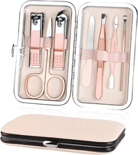 Nail Clippers Set, 7 Pcs Professional Portable Manicure Kit, Eyebrow Grooming Fa