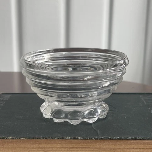 Vintage Manhattan 4” Footed Sherbet Dish-Clear Ribbed Depression Glass-Single