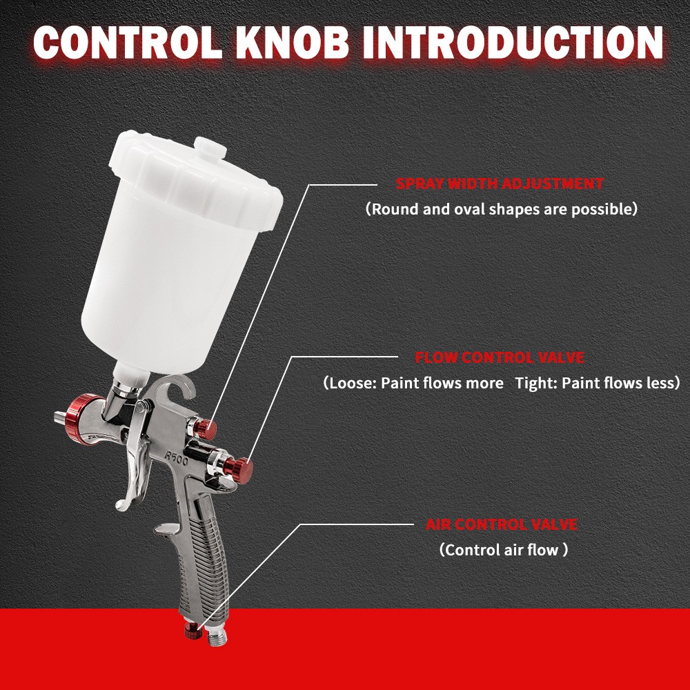 LVLP Air Spray Gun with 1.3mm Nozzle,for Primer Cars & House DIY Painting Gun