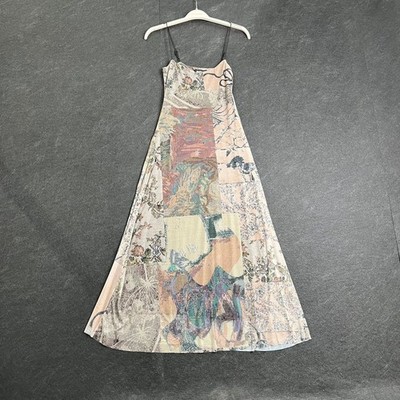 DESIGUAL Printed Tulle Maxi Dress Women's Size US XS Miami