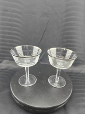 Vtg 1950's MCM Libbey's Platinum Rim With Baluster Stem Sherbet/Dessert Glass