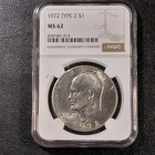 Eisenhower Dollar 1972 P Type 2.  NGC MS62 (King of the Ikes). — photo 2