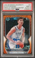 2022 BOWMAN CHROME UNIVERSITY #47 KYLE FILIPOWSKI 19/25 PSA 9 AUTO 10