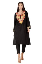 Kashmiri Aari Embroidered Cotton Kurti, Indian Women's Top