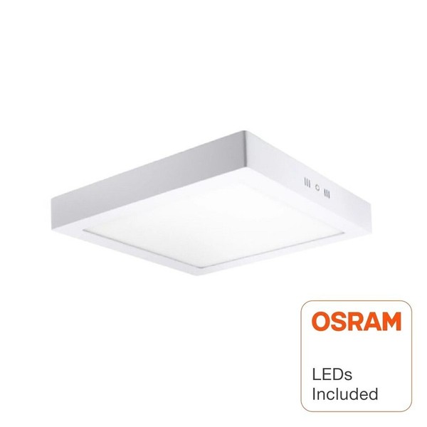PLAFÓN CUADRADO TECHO SUPERFICIE 20W, 2000LM, IP40, OSRAM CHIP, LUZ FRIA 6000K