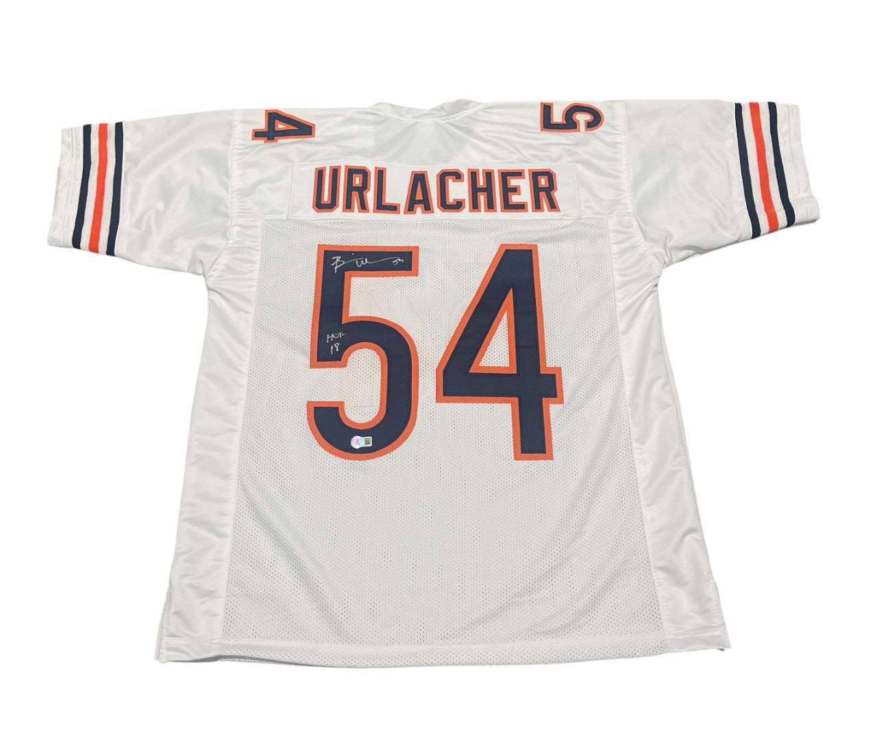 Brian Urlacher Signed Chicago Bears Custom Jersey w/ HOF 18 Beckett Wit BAS COA