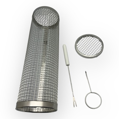 BBQ Net Tube Rolling Basket Grill Tool with Removable Mesh Cover BBQ Accessories