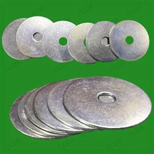 10x Large Flat Penny Repair Washers 40mm x 1.5mm, 8mm Hole, BZP Steel M8 Ring