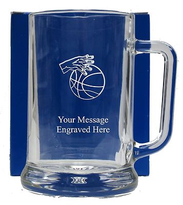 Personalised Basketball Pint Glass Tankard Birthday Free Gift Box GT22