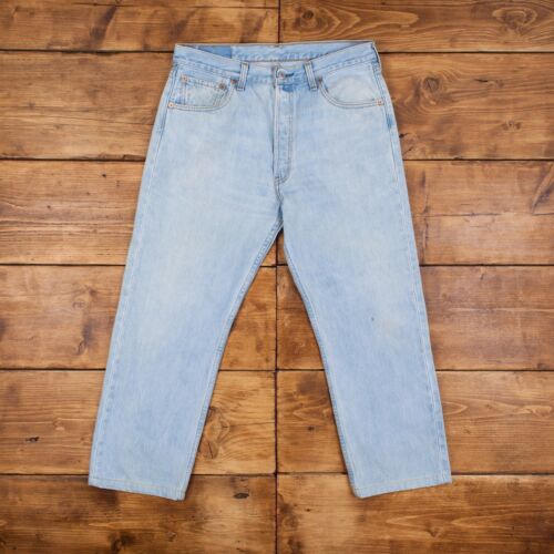 Vintage Levis 501 Jeans 34 x 27 Straight Leg Pale… - image 1