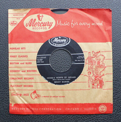 7'' Benny Barnes - Nickel's Worth Of Dreams/ Mine All Mine - US Mercury