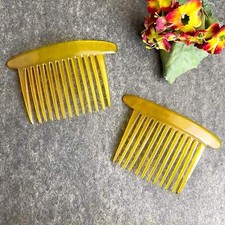 Celluloid hair combs - a pair - turn of the century vintage