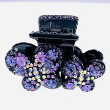 USA Acrylic Butterfly Hair Claw Jaw Clip Hairpin use Swarovski Crystal Purple D3