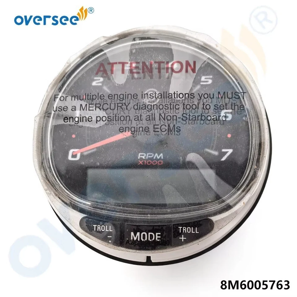 Tacômetro 8M6005763 SmartCraft com moldura SC-1000 0-7000 RPM para motor de popa Mercury - Imagem 3 de 4