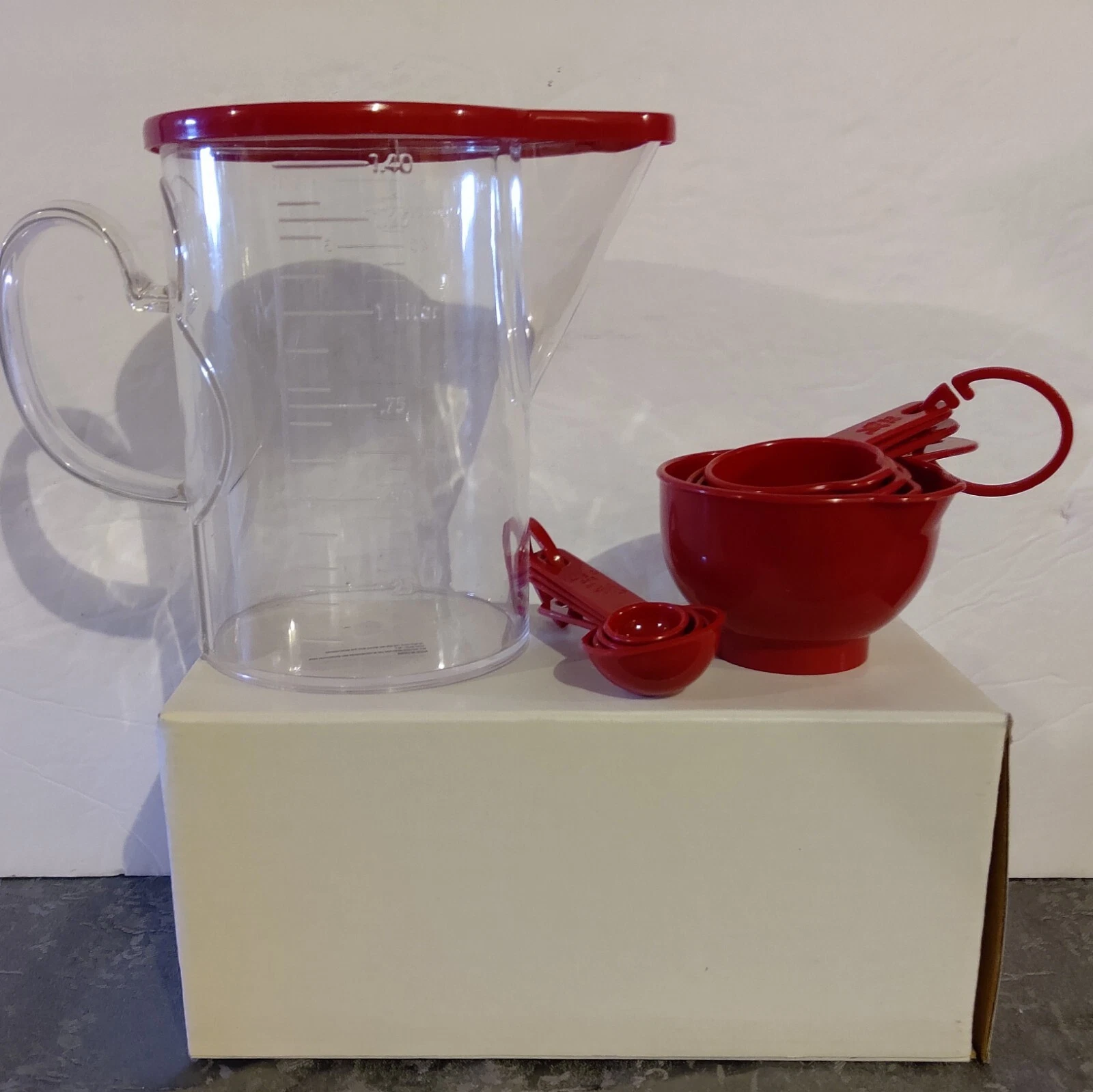 GourmetArt, Red Measuring Cups , Spoons & Mixing Pitcher Set