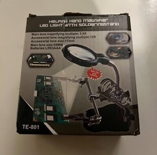 Magnifier Helping Hands Soldering Station, 3.5X 12X Magnifying Glass LED Lighted