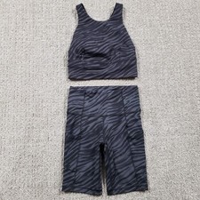 Lululemon Set Wunder Train Bra Fast Free Shorts size 2 Le Tigre Camo Deep Coal
