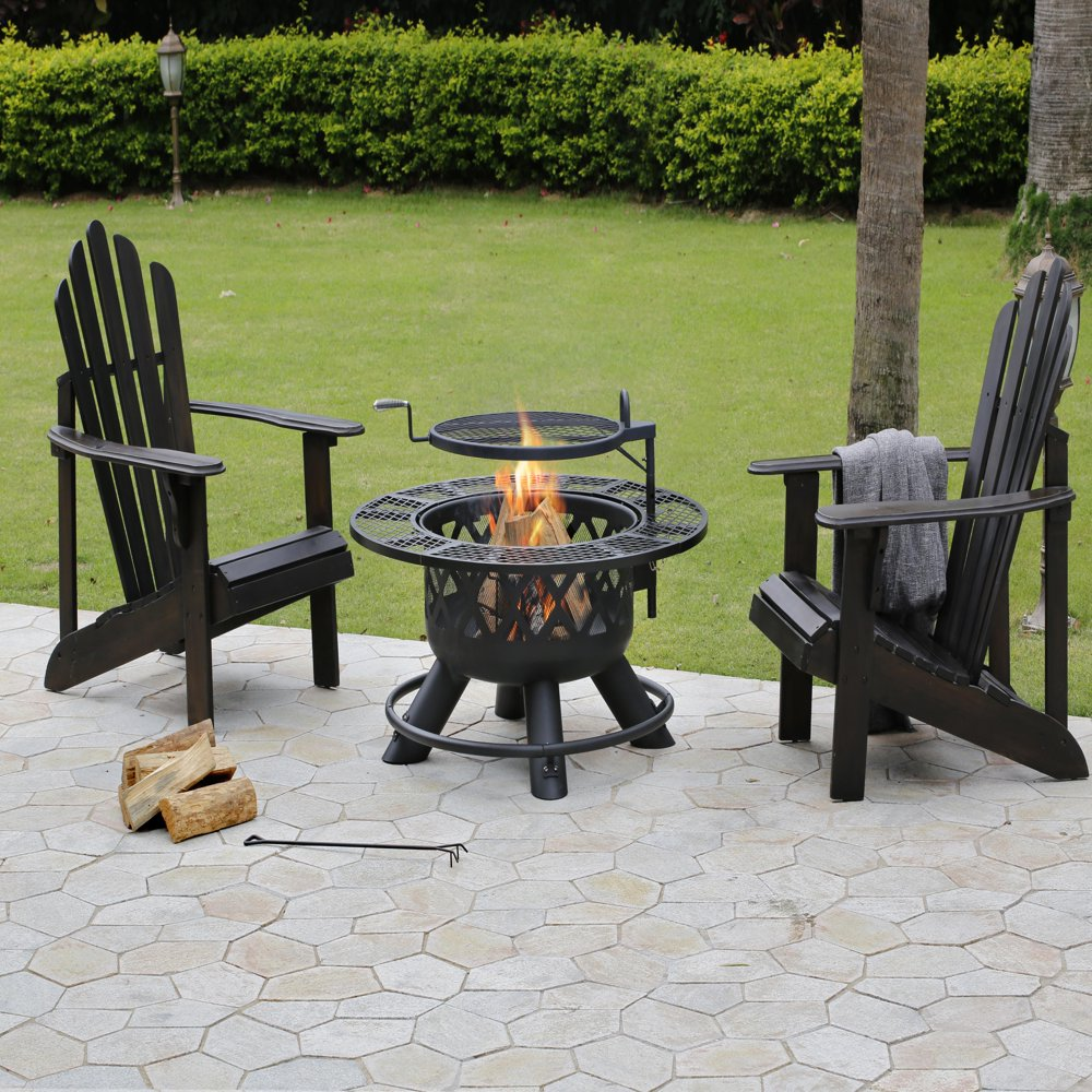 40In Ranch Fire Pit, Outdoor Heating & Cooking, Patio & Garden, Round