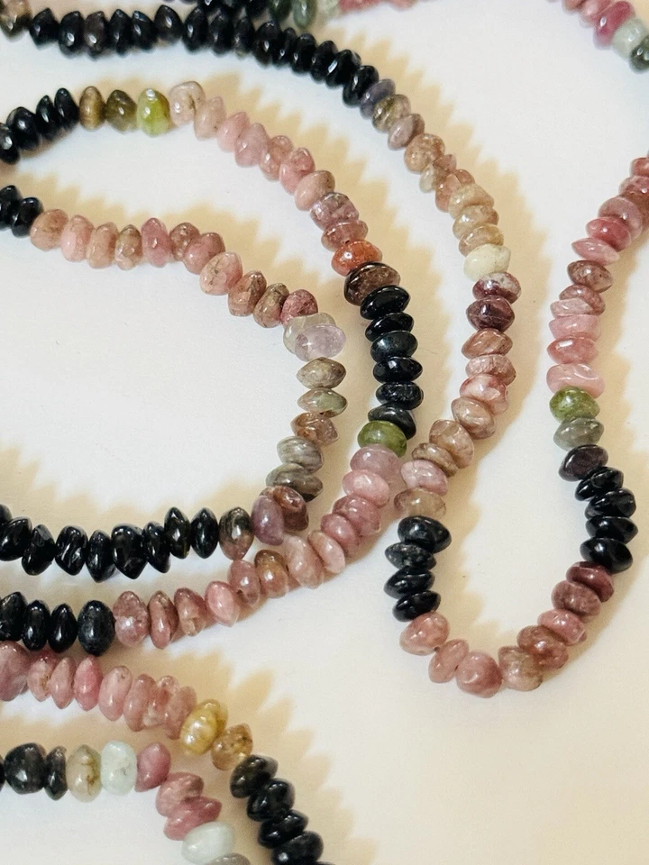 Tourmaline Strand Necklace Natural VtG Strand Wrap Beaded Strand Multicolor Rare - Image 3 of 4