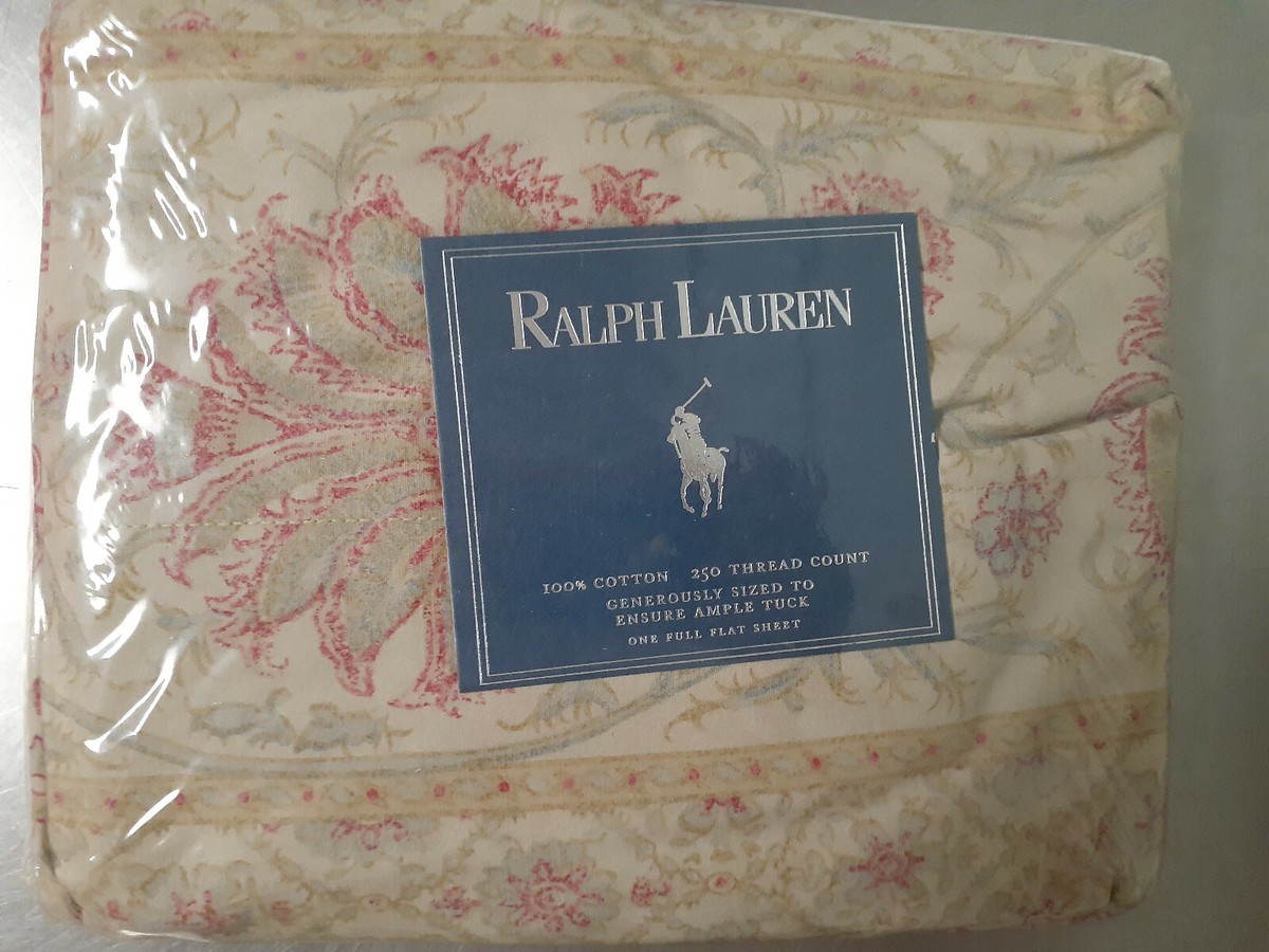 Vintage Ralph Lauren Amelia Paisley Full Flat Sheet Venice Beach-100%  CottonNOS