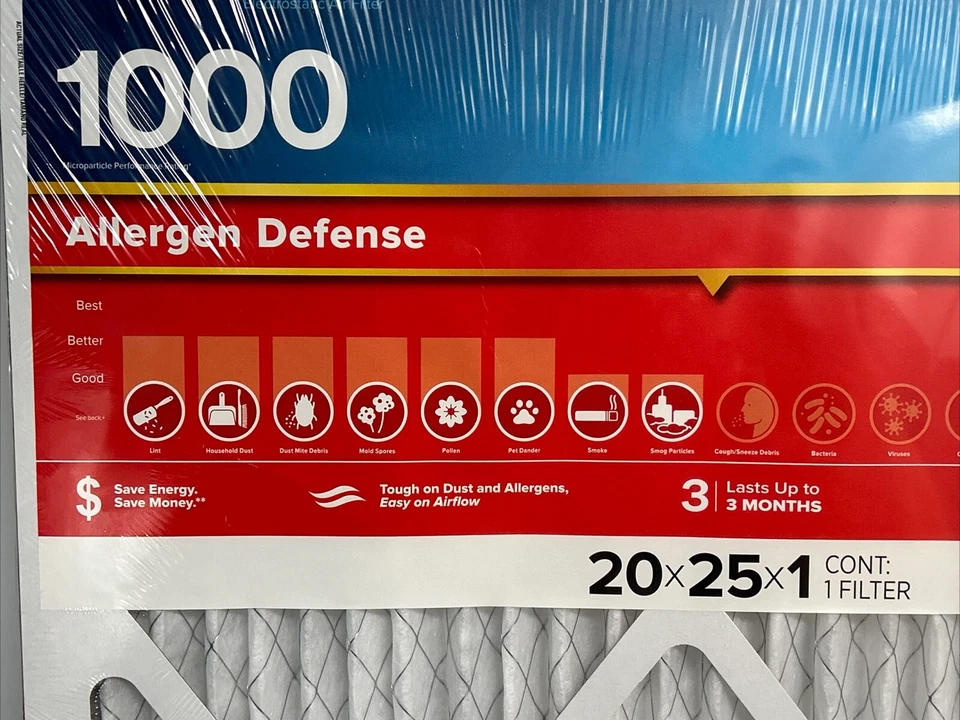 (4 Pack) 3M Filtrete Allergen Defense Air Filters, 1000,  20x25x1 - Image 2 of 4
