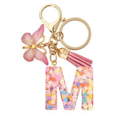 Fashion DIY Letter Keychain Metal Key Ring Women Car Party Gift Jewelry