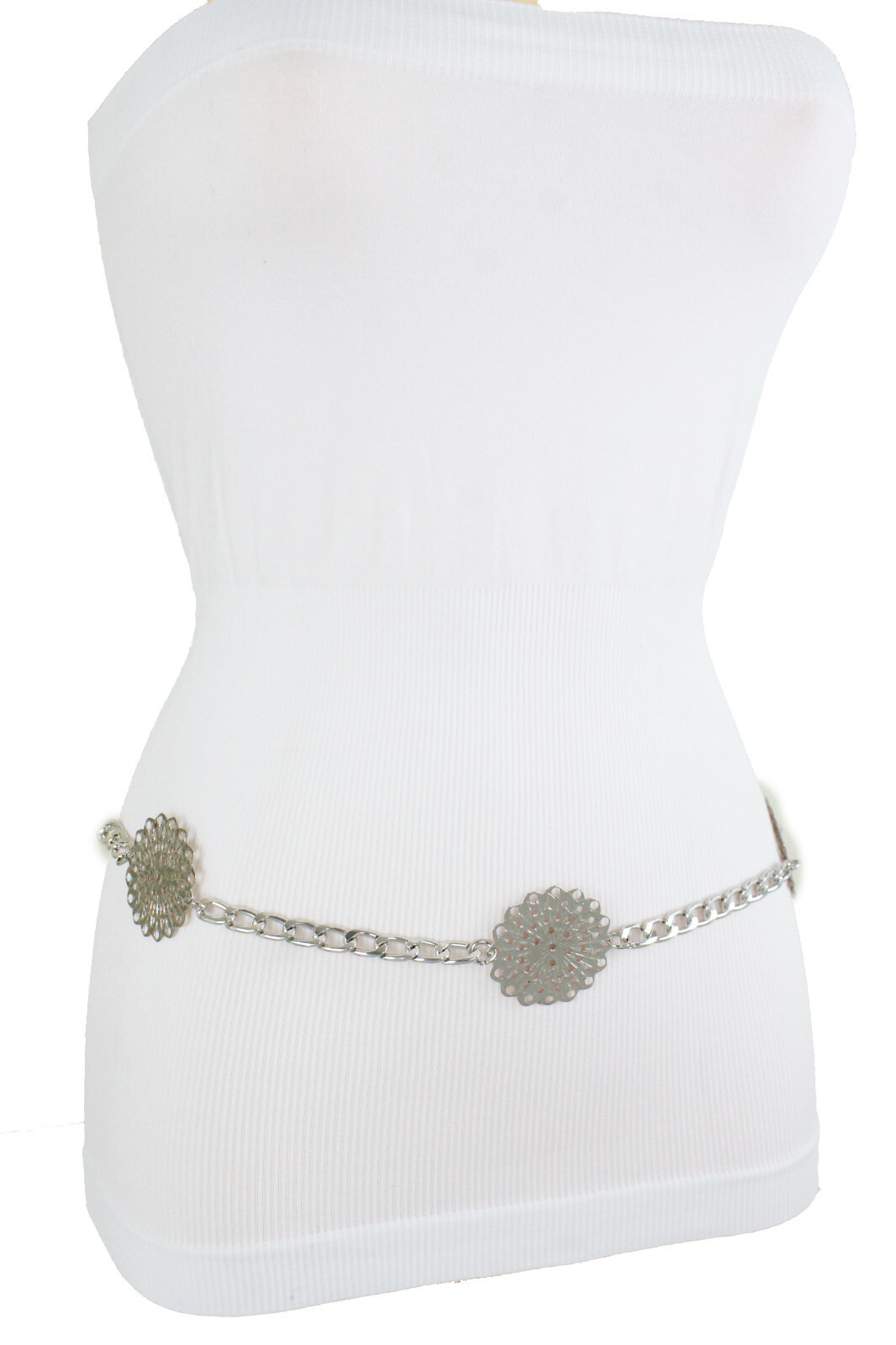 Ceinture Chaîne En Métal Argenté Pour Femme - Style Taille Basse/hanches - Taille M à XL - Motif Gland