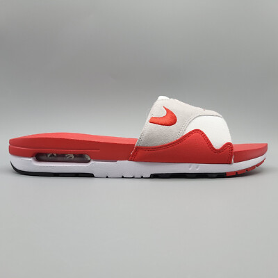 Nike Air Max Slides 'White Red' Sandals Beach Pool Men Size 14