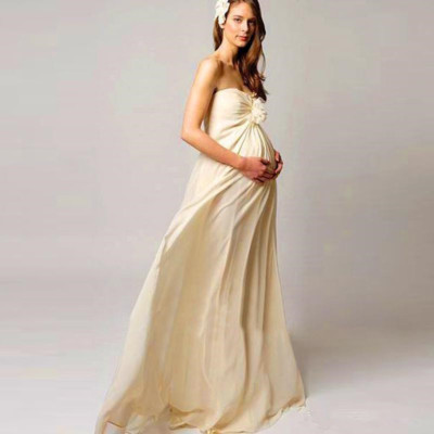 white christmas dresses Harlow Elegant V Neck Ruffles Long Sleeve Maternity Dress for Photosho main image 1