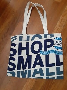 Small Business Canvas Bag - White and Blue - New! - Great for Grocery and Shop!