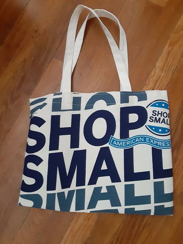 Small Business Canvas Bag - White and Blue - New! - Great for Grocery and Shop!