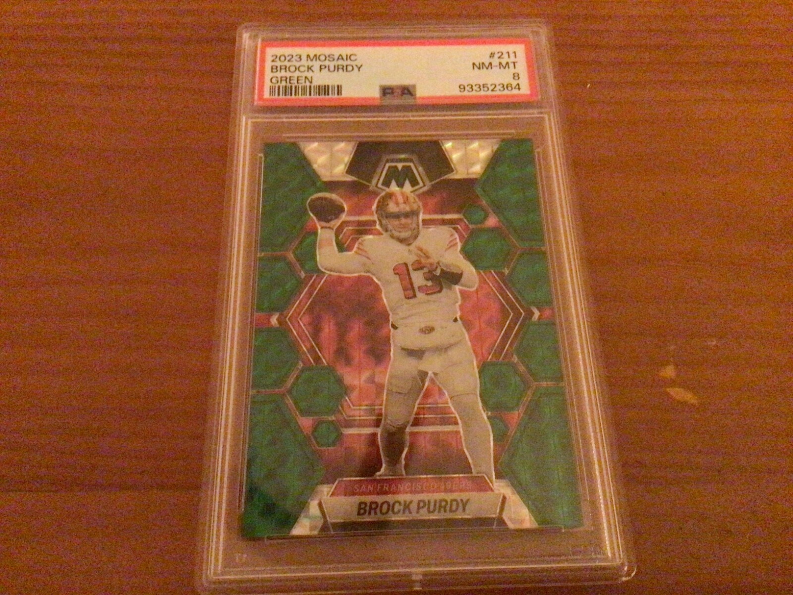 2023 Panini Mosaic Green Brock Purdy #211  PSA 8
