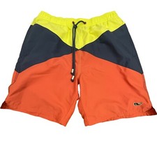 Vineyard Vines Men's Small Blue Red Colorblock Beach Pool Swim Trunks Shorts S