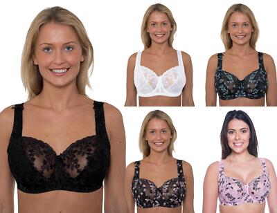 Spitzen Bügel BH Gemm Blumen bestickt Bügel Alltag BHs Dessous