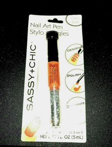 NEW! "Sassy & Chic" ORANGE/Silver NAIL Art PEN NIP (Cherry scent) | eBay