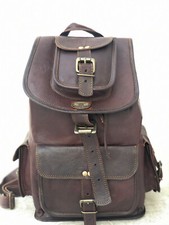 Zaino 21" vintage in pelle pieno fiore zaino borsa da viaggio escursionismo b...