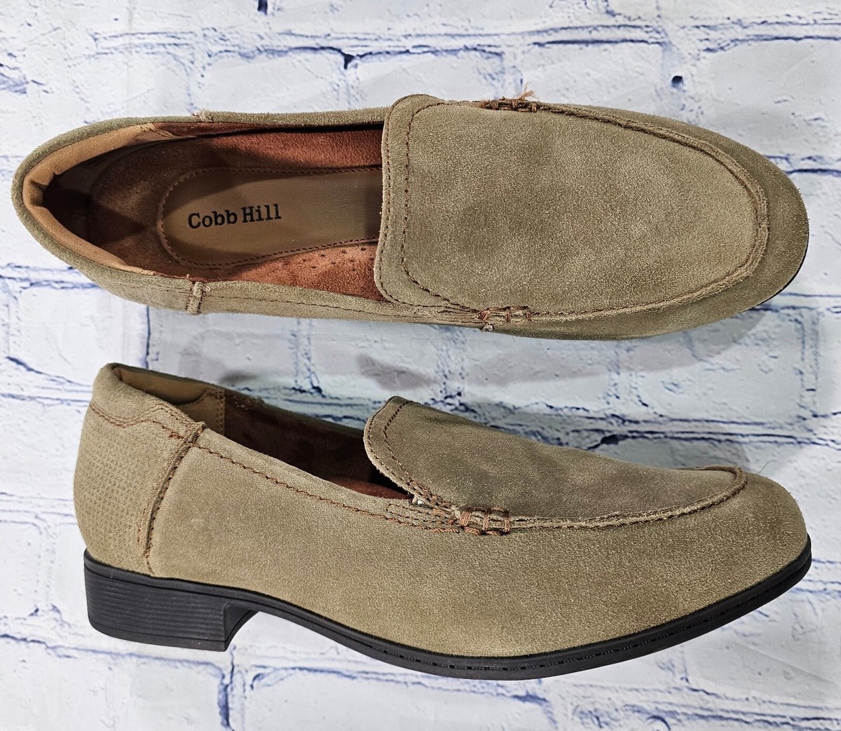 Cobb Hill Crosbie Moc C19329 Green Suede Leather Loafers  display picture 1