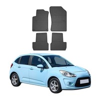 Omac Gummi FußMatten FüR Citroen C3 2009-2016 Automatten Gummi Schwarz 4Tlg
