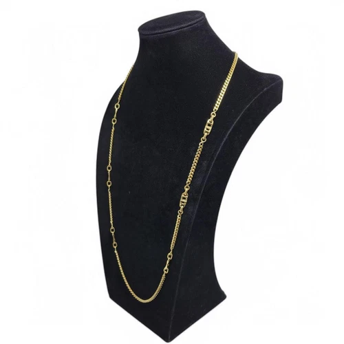 Collana Christian Dior lunghezza totale 87 cm larghezza 4 mm catenina cordino CD oro