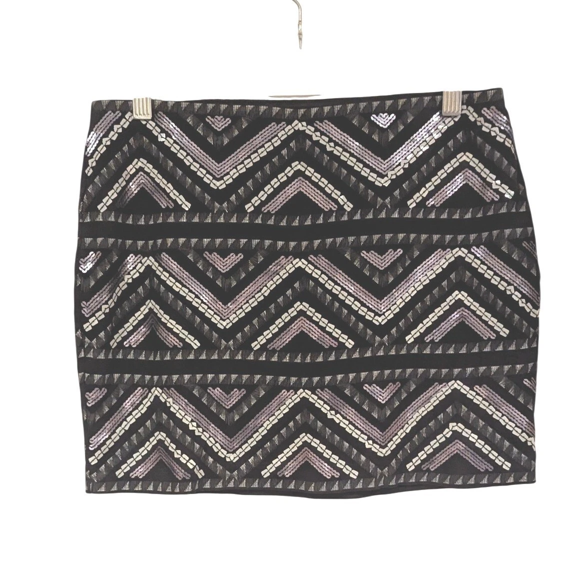 Jupe Crayon & Other Stories Taille 6 – Noire Motif Géométrique, Viscose, Fermeture éclair, Courte