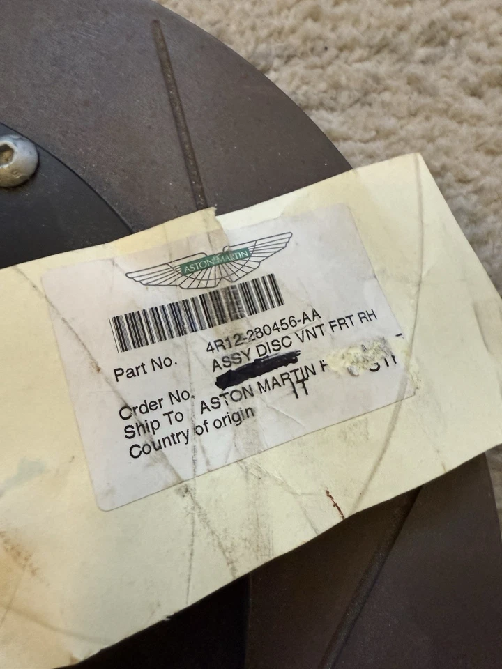 Disco ASTON MARTIN VANQUISH 01-07, Ventilado, Delantero, LH (4R12-280457-AA) Nuevo Foto 3 de 3